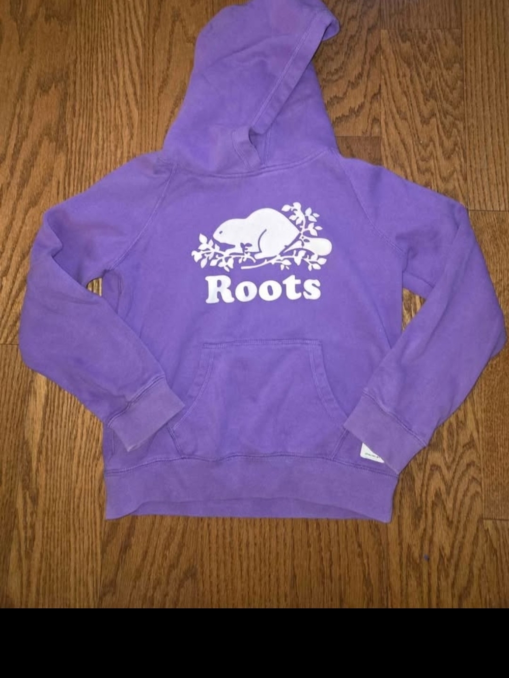 Roots Kids Lavender Hoodie with White Beaver Logo 11-12